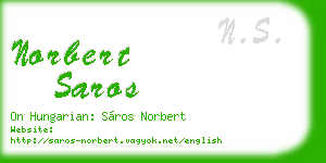 norbert saros business card